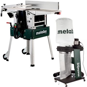 Metabo  HC 260 C - 2.8 DNB + SPA 1200 - Masina de rindeluit si degrosat 2800 W 260 mm trifazata + Aspirator pentru rumegus 550 W 65 l 250 l/sec 100 mm