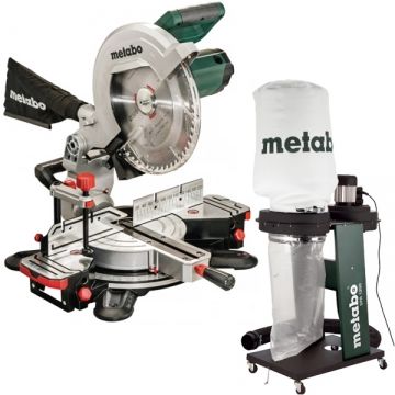 Metabo  KS 305 M + SPA 1200 - Fierastrau circular stationar 2000 W 305x30 mm + Aspirator pentru rumegus 550 W 65 l 250 l/sec 100 mm
