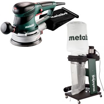 Metabo  SXE 450 Turbo Tec + SPA 1200 - Slefuitor cu excentric 350 W 150 mm + Aspirator pentru rumegus 550 W 65 l 250 l/sec 100 mm