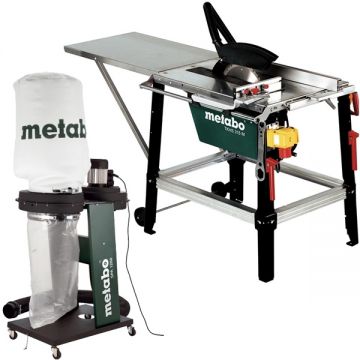 Metabo  TKHS 315 M-3.1 WNB + SPA 1200 - Fierastrau circular de masa 3100 W 315x30 mm + Aspirator pentru rumegus 550 W 65 l 250 l/sec 100 mm