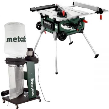 Metabo  TS 254 + SPA 1200 - Fierastrau circular de masa 2000 W 254x30 mm + Aspirator pentru rumegus 550 W 65 l 250 l/sec 100 mm