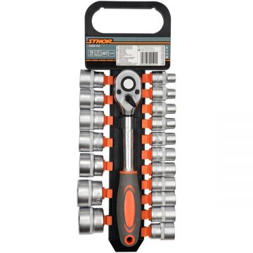 Sthor  58634 - Set capete chei tubulare 8-32  mm patrat 1/2 inch 19 bucati