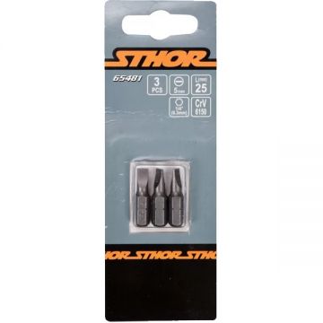 Sthor  65481 - Set capete de insurubare profil plat 5 mm 3 bucati