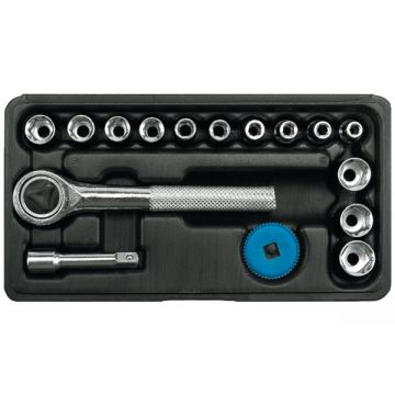 Vorel  58160 - Set capete chei tubulare 4-13  mm patrat 1/4 inch 16 bucati