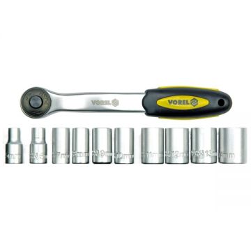 Vorel  58602 - Set capete chei tubulare 10-24  mm patrat 1/2 inch 11 bucati