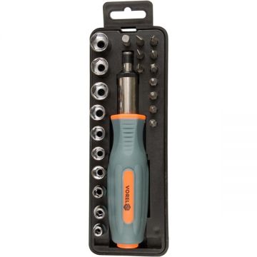 Vorel  60976 - Set capete de insurubare si chei tubulare mixt 22 bucati