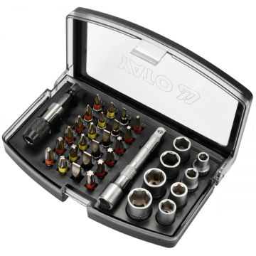 Yato  YT-04623 - Set capete de insurubare si chei tubulare mixt 34 bucati