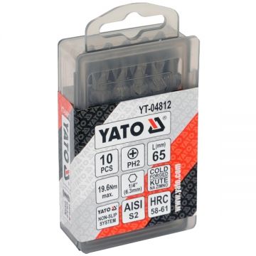 Yato  YT-04812 - Set capete de insurubare profil PH2 10 bucati