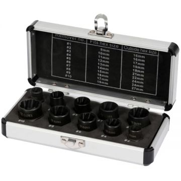 Yato  YT-06031 - Set extractoare suruburi rupte 9-19 mm 10 bucati