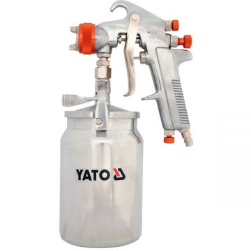 Yato  YT-2346 - Pistol de vopsit pentru compresor 1.8 mm 1 l vas din metal reglare debit vopsea reglare debit aer