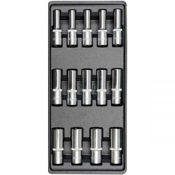 Yato  YT-5539 - Set capete chei tubulare 8-21  mm patrat 1/2 inch 14 bucati