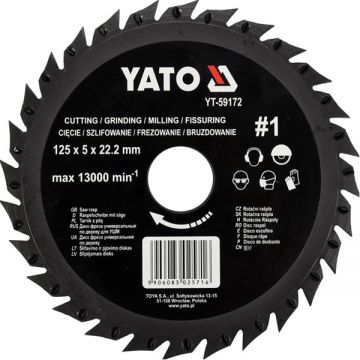Yato  YT-59172 - Disc raspel 125x22.2 mm lemn