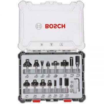 Bosch  2607017471 - Set cutite frezat tija 6 mm ambalaj plastic 15 bucati