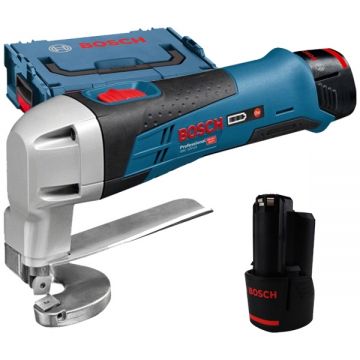 Bosch  GSC 12V-13 - Masina de taiat tabla cu 2 acumulatori Li-Ion 12 V 2 Ah 1.3 mm valiza speciala