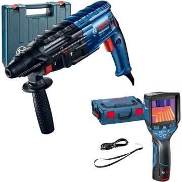 Bosch  GTC 400 C + GBH 240 - Termodetector - m -10/+400 grade C alimentare duala valiza speciala + Rotopercutor SDS-Plus 790 W 2.7 J valiza plastic