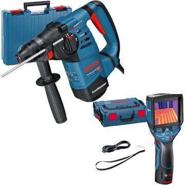 Bosch  GTC 400 C + GBH 3-28 DRE - Termodetector - m -10/+400 grade C alimentare duala valiza speciala + Rotopercutor SDS-Plus 800 W 3.1 J valiza plastic