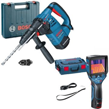Bosch  GTC 400 C + GBH 3000 DFR - Termodetector - m -10/+400 grade C alimentare duala valiza speciala + Rotopercutor SDS-Plus 780 W 2.9 J mandrina interschimbabila valiza plastic