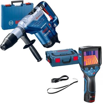 Bosch  GTC 400 C + GBH 5-40 DCE - Termodetector - m -10/+400 grade C alimentare duala valiza speciala + Rotopercutor SDS-Max 1150 W 8.8 J valiza plastic