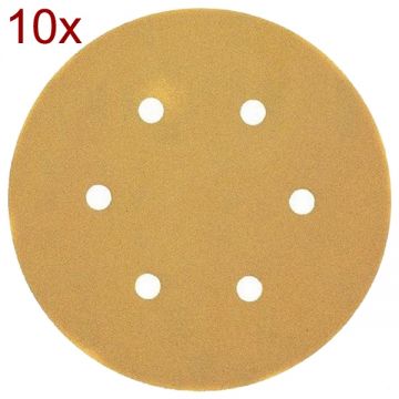 DeWalt  DT3128 - Foaie abraziva rotunda 150 mm granulatie 320 6 gauri 10  buc