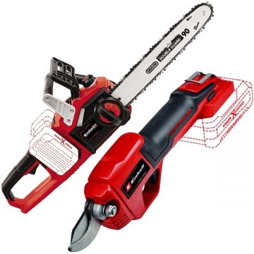 Einhell  GE-LC 36/35 Li + GE-LS 18 Li PXC - Drujba fara acumulatori si incarcator Li-Ion 18 V - Ah 35 cm 15 m/s + Foarfeca pentru crengi 28 mm