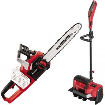 Einhell  GE-ST 36/40 Li E + GE-LC 36/35 Li PXC - Freza de zapada fara acumulatori si incarcator Li-Ion 18 V - Ah 400 mm + Drujba 35 cm 15 m/s