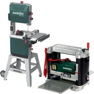 Metabo  DH 330 + BAS 318 PRECISION DNB - Masina de rindeluit si degrosat 1800 W 330 mm + Fierastrau cu banda 900 W 2240 mm trifazat