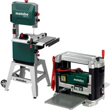 Metabo  DH 330 + BAS 318 PRECISION WNB - Masina de rindeluit si degrosat 1800 W 330 mm + Fierastrau cu banda 900 W 2240 mm