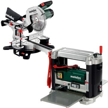 Metabo  DH 330 + KGS 254 M - Masina de rindeluit si degrosat 1800 W 330 mm + Fierastrau circular stationar 1800 W 254x30 mm