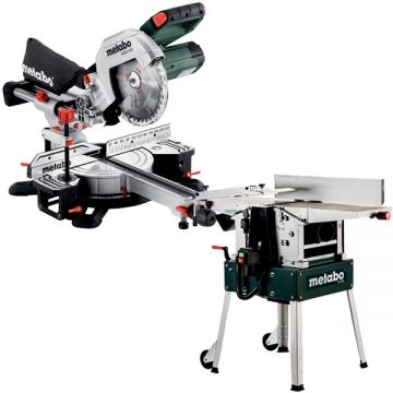 Metabo  HC 260 C - 2.2 WNB + KGS 216 M - Masina de rindeluit si degrosat 2200 W 260 mm + Fierastrau circular stationar 1500 W 216x30 mm