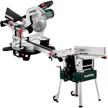 Metabo  HC 260 C - 2.2 WNB + KGS 254 M - Masina de rindeluit si degrosat 2200 W 260 mm + Fierastrau circular stationar 1800 W 254x30 mm