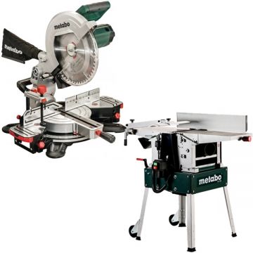 Metabo  HC 260 C - 2.2 WNB + KS 305 M - Masina de rindeluit si degrosat 2200 W 260 mm + Fierastrau circular stationar 2000 W 305x30 mm