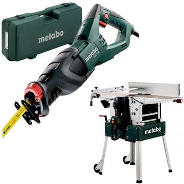 Metabo  HC 260 C - 2.2 WNB + SSE 1100 - Masina de rindeluit si degrosat 2200 W 260 mm + Fierastrau sabie 1100 W valiza plastic