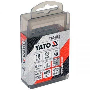 Yato  YT-04782 - Set capete de insurubare profil PH2 10 bucati