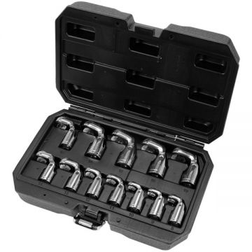 Yato  YT-38550 - Set chei inelare semi-deschise cu adaptor 3/8 inch 12 bucati