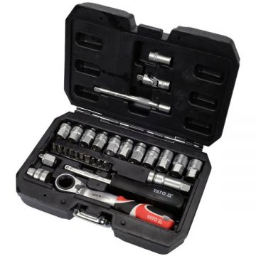 Yato  YT-38650 - Set capete de insurubare si chei tubulare mixte 29 bucati
