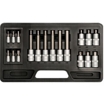 Yato  YT-7752 - Set capete chei tubulare 3-12  mm patrat 1/4 si 1/2 inch 18 bucati