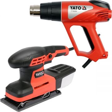 Yato  YT-82230 + YT-82288 - Slefuitor cu vibratii 260 W 187x90 mm + Suflanta cu aer cald 2000 W 350-550 grade C 500 l/min