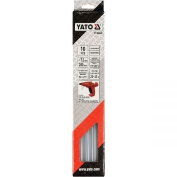Yato  YT-82440 - Baghete silicon transparente 7.2x200 mm 10 bucati -