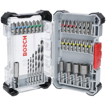 Bosch  Extra Hard + HSS - Set accesorii insurubare si burghie metal 35 bucati