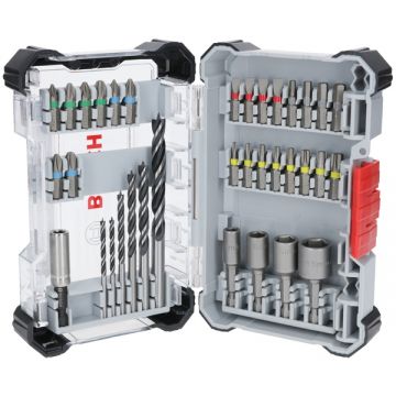 Bosch  Extra Hard + PRO Wood - Set accesorii insurubare si burghie lemn 35 bucati