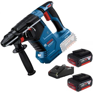 Bosch  GBH 18V-24 C + 1600A019S0 - Rotopercutor SDS-Plus 2.4 J + Set 2 acumulatori si incarcator Li-Ion 18 V 4 Ah