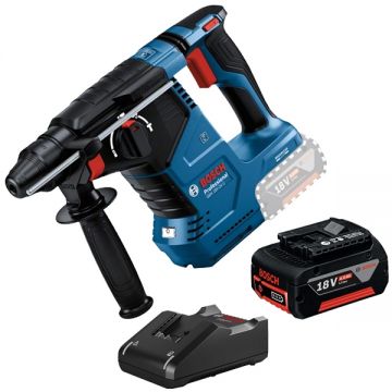 Bosch  GBH 18V-24 C + GBA + GAL 18V-40 - Rotopercutor SDS-Plus 2.4 J + Set 1 acumulator si incarcator Li-Ion 18 V 4 Ah