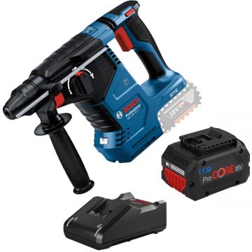 Bosch  GBH 18V-24 C + ProCORE + GAL 18V-40 - Rotopercutor SDS-Plus 2.4 J + Set 1 acumulator si incarcator Li-Ion 18 V 5.5 Ah