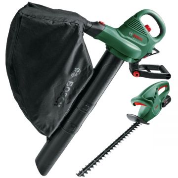 Bosch  UniversalGardenTidy 2300 + EasyHedgeCut 18V-44-11 - Suflanta de gradina 2300 W 576 m3/h + Masina de tuns gard viu cu 1 acumulator Li-Ion 18 V 2 Ah 44 cm