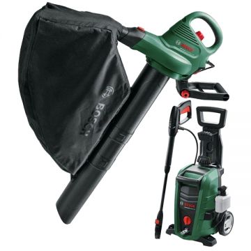 Bosch  UniversalGardenTidy 2300 + Universal Aquatak 125  - Suflanta de gradina 2300 W 576 m3/h + Masina de spalat cu presiune 1500 W 125 bar 6 l/min