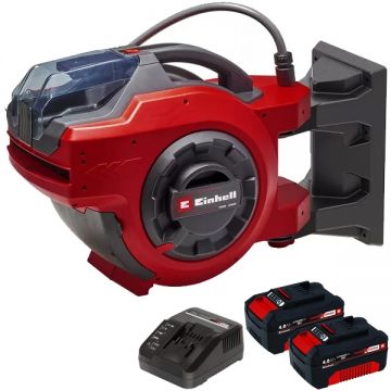 Einehll  GE-HR 18/30 WH Li PXC + Twinpack + 4514095 - Tambur pentru furtun 30 m + Set 2 acumulatori si incarcator Li-Ion 18 V 4 Ah