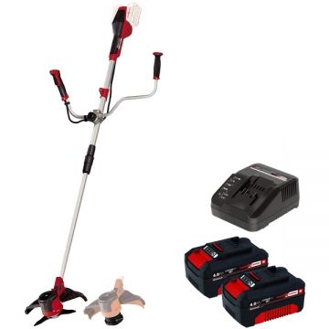 Einhell  AGILLO 36/255 BL PXC + Twinpack + 4514095 - Motocoasa 255  mm cutit cu 3 dinti + Set 2 acumulatori si incarcator Li-Ion 18 V 4 Ah