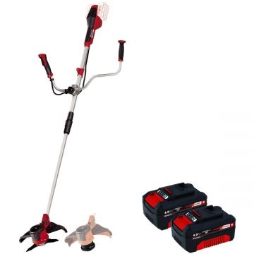Einhell  AGILLO 36/255 BL PXC + Twinpack - Motocoasa 255  mm cutit cu 3 dinti + Set 2 acumulatori Li-Ion 18 V 4 Ah