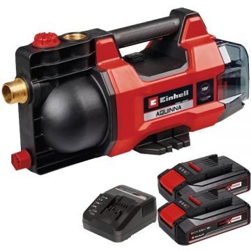 Einhell  AQUINNA 18/28 PXC + Twinpack CB + 4514095 - Pompa 2.5 bar + Set 2 acumulatori si incarcator Li-Ion 18 V 2.5 Ah