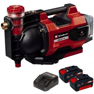 Einhell  AQUINNA 36/35 F LED AUTOMATIC PXC + Twinpack + 4514095 - Pompa 3.7 bar + Set 2 acumulatori si incarcator Li-Ion 18 V 4 Ah